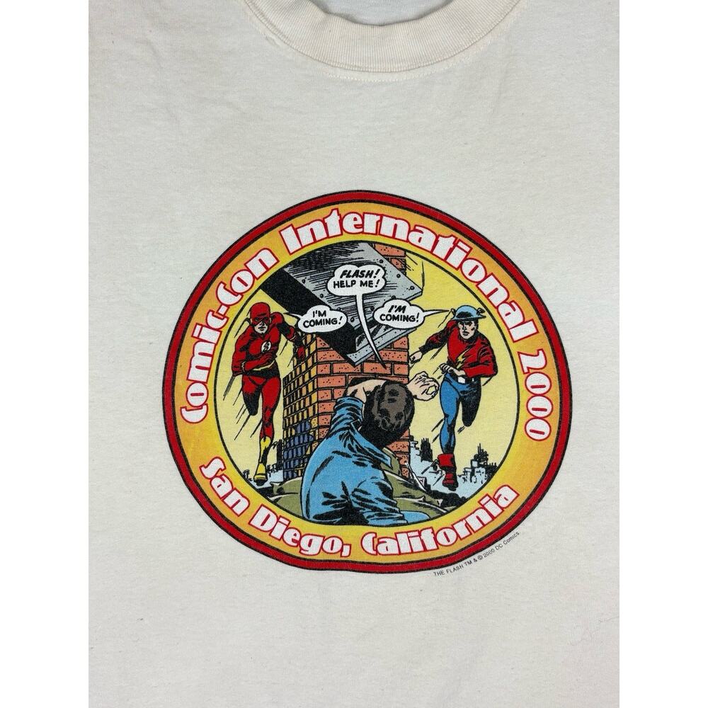 Vtg The Flash T-shirt Men’s XL DC Comics 2000 Y2K Flash Of Two Worlds Comic Con